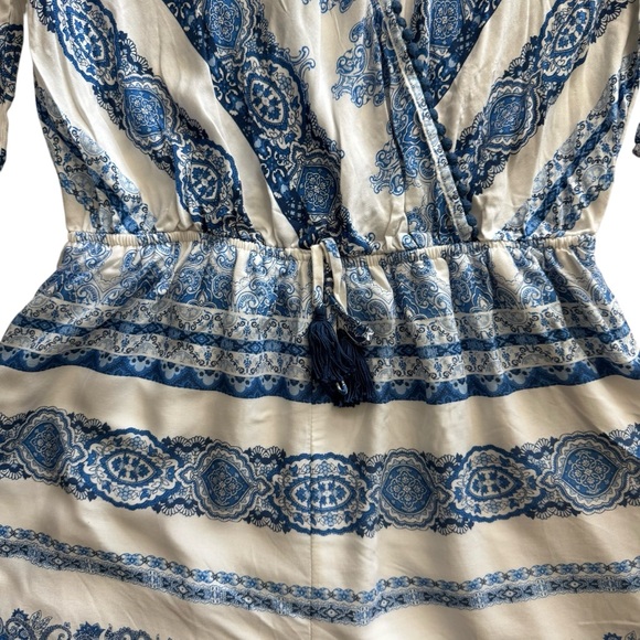 NWT Maurice’s Blue & White Printed Romper | Size M - Picture 3 of 5
